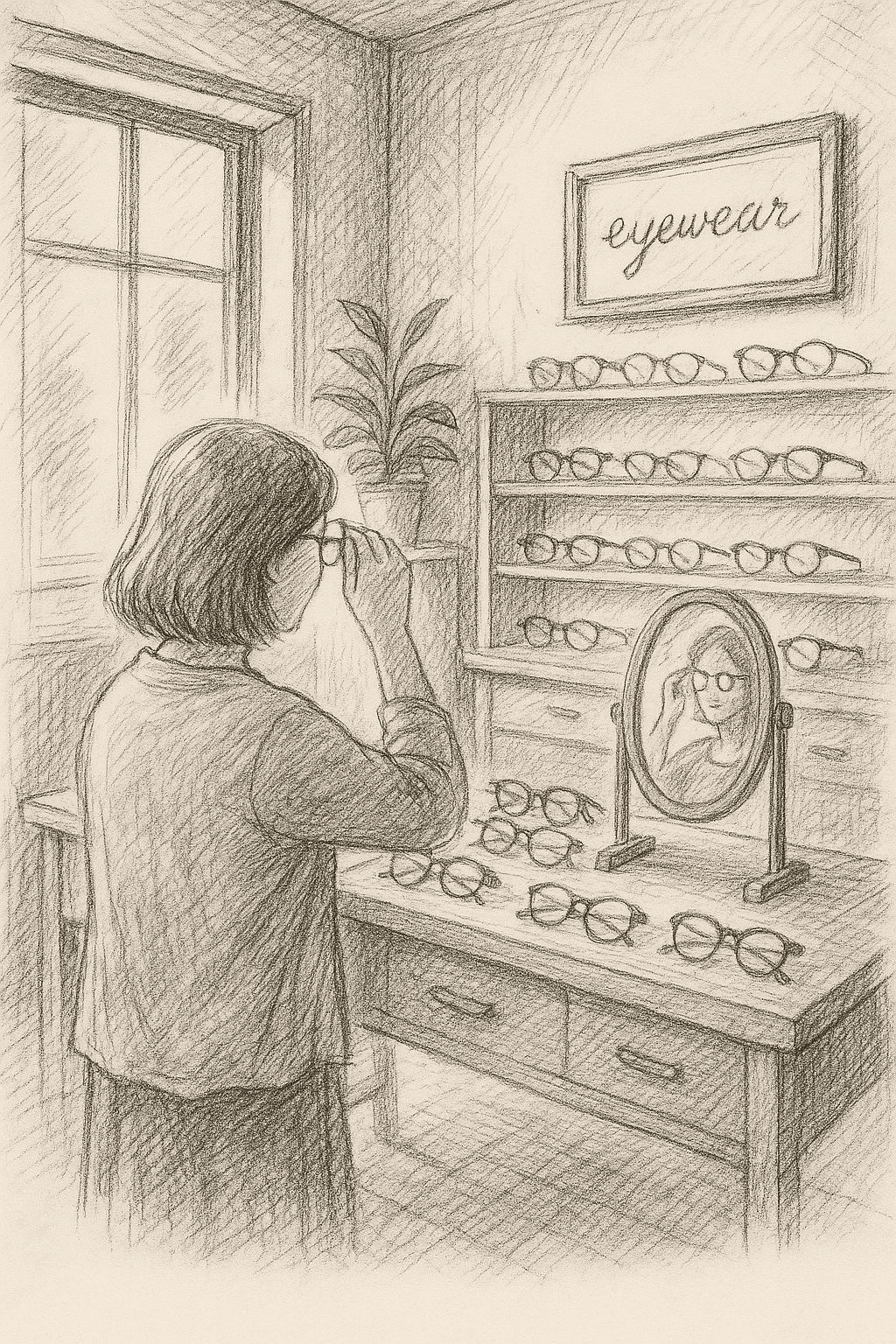 A pair of glasses after a careful adjustment